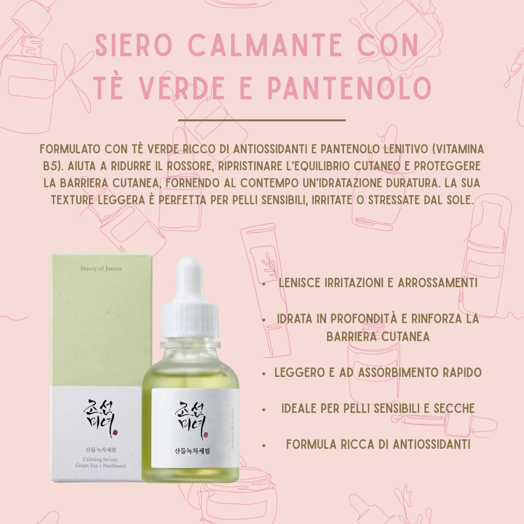 BEAUTY OF JOSEON - SIERO CALMANTE CON TE' VERDE E PANTENOLO